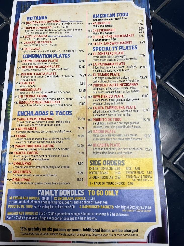 Mi Casita Cafe Menu image 1